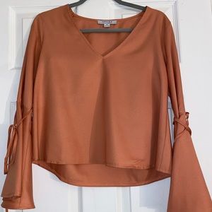 FAVLUX | Burnt orange bell sleeve blouse